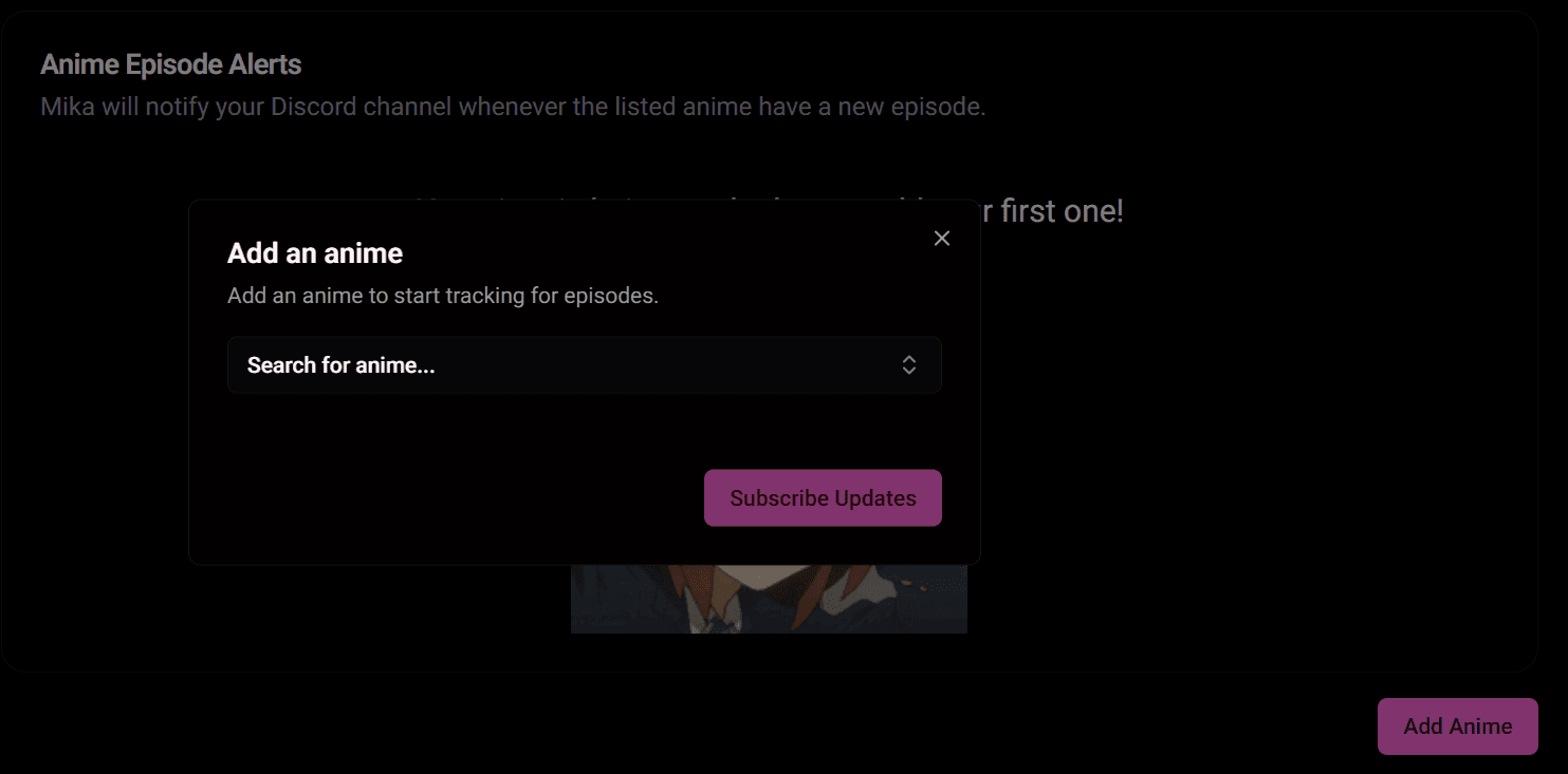 Anime Adding Dialogbox