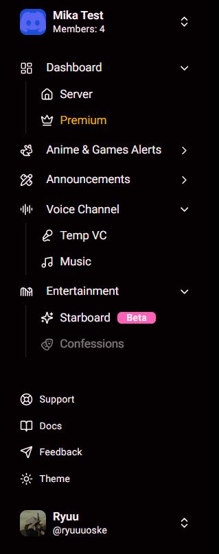 Dashboard Sidebar Preview