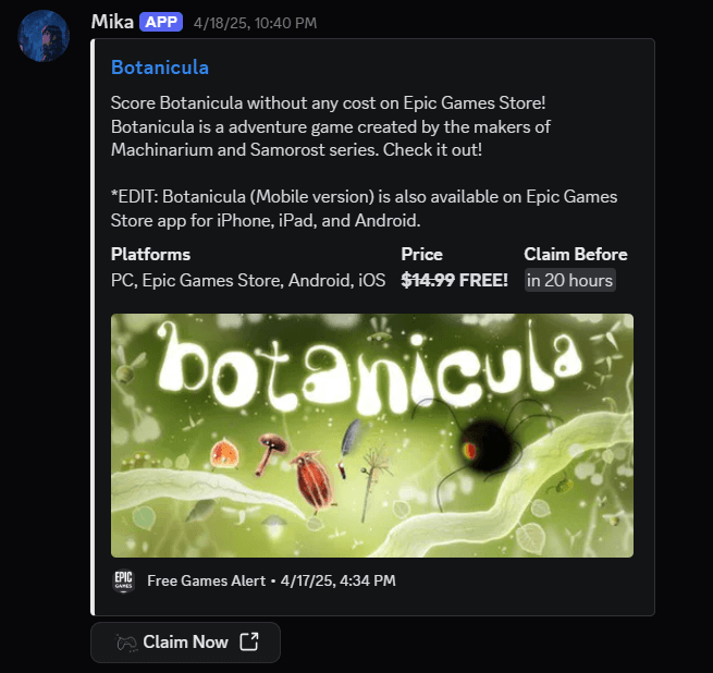 Free Game Alerts Preview